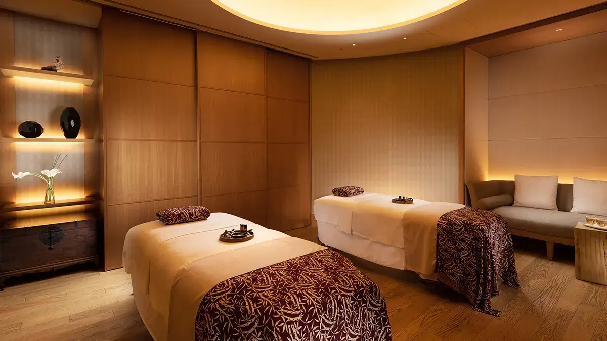 Warm and inviting spa interior
