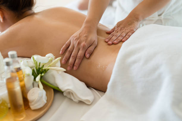 Relaxing wellness spa setting